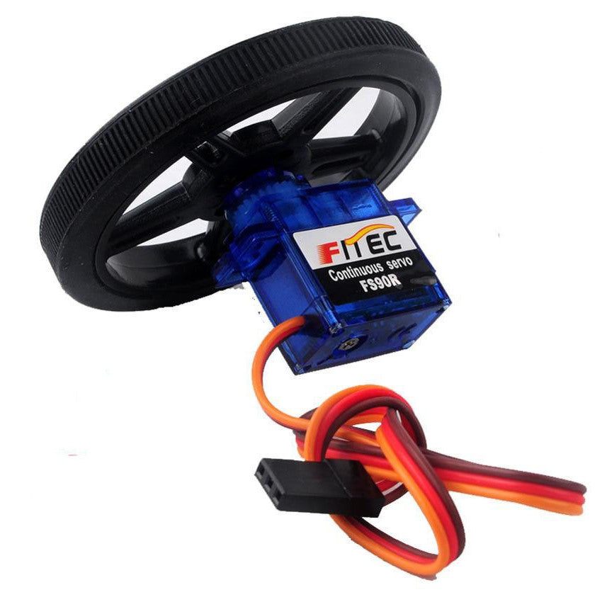 FS90R 360 Degree Continuous Rotation Servo and Wheel - Four Pack from PMD Way with free delivery worldwide