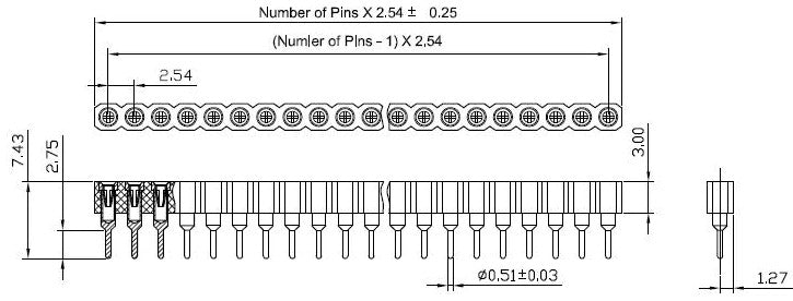 Break Away Female Machined Headers - 1x40 - 100 Pack from PMD Way with free delivery worldwide