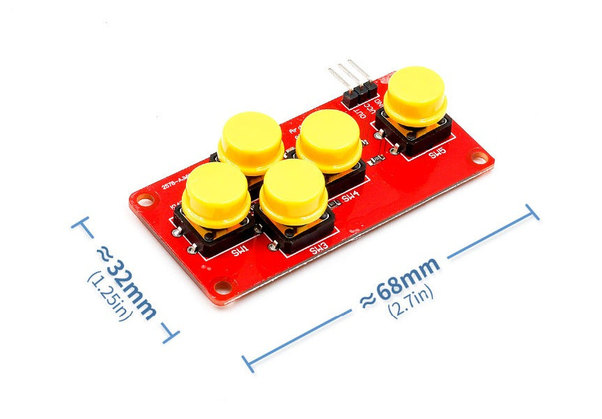 Five Button Gaming Style Analog Output Breakout Board for Arduino, Raspberry Pi and more from PMD Way with free delivery worldwide