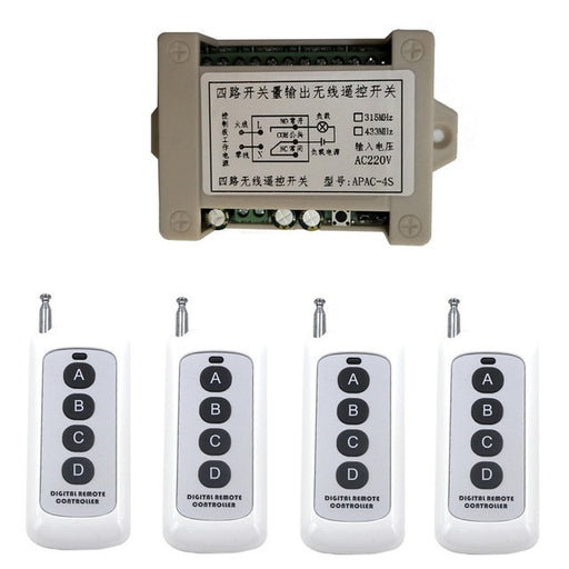 Four Channel Wireless Remote Relay Boards - 220V from PMD Way with free delivery worldwide