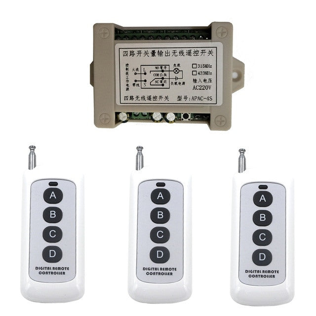 Four Channel Wireless Remote Relay Boards - 220V from PMD Way with free delivery worldwide