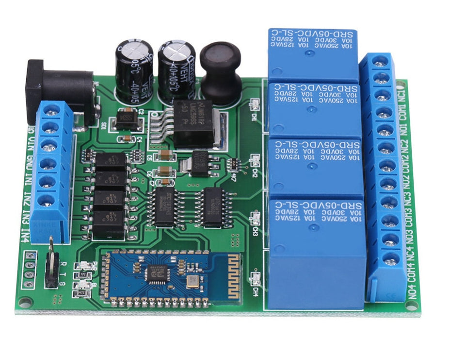 Bluetooth Module Red Four Channel Bluetooth Relay Module — PMD Way