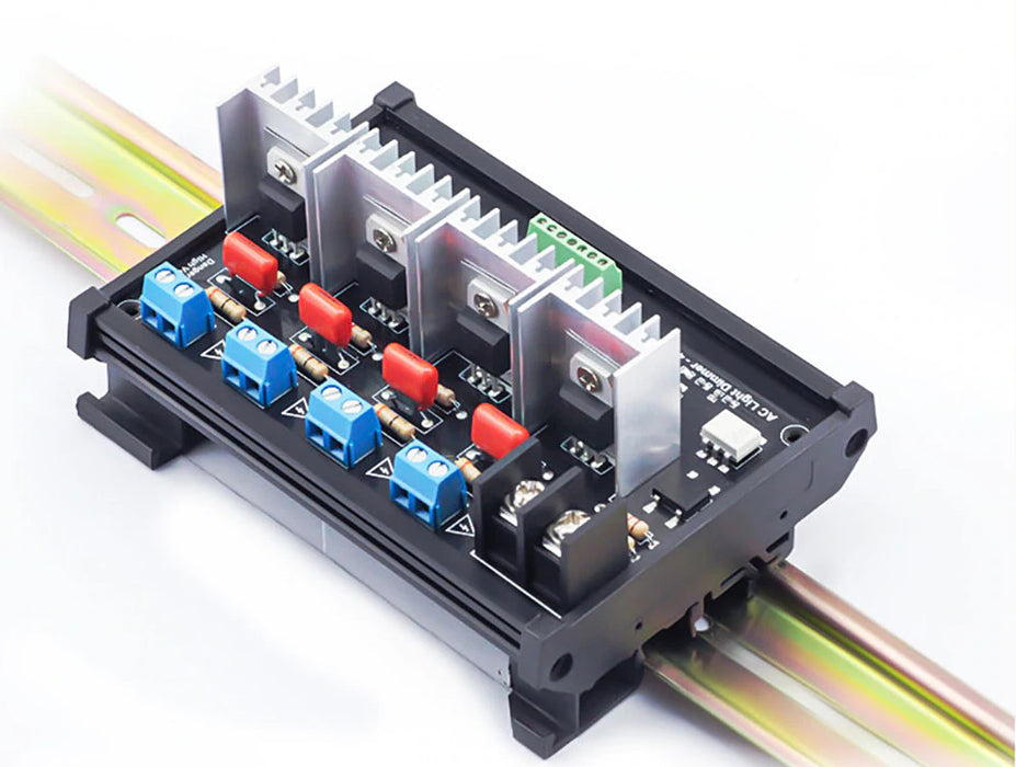 DIN Mount Four Channel Embedded Dimmer Module 600V AC 24A — PMD Way