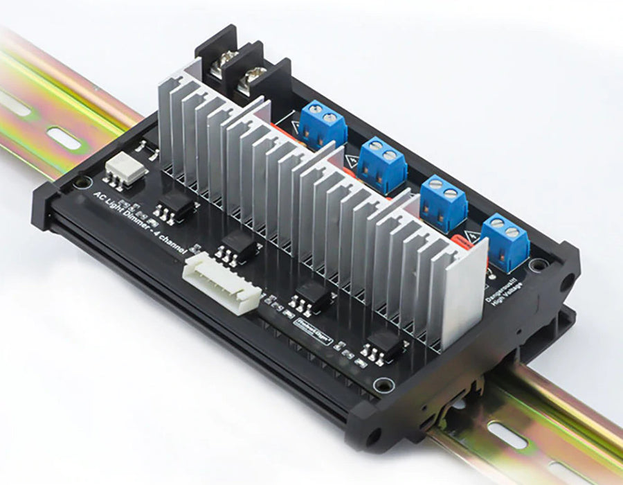 DIN Mount Four Channel Embedded Dimmer Module 600V AC 24A — PMD Way