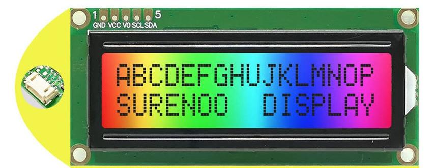 1602 Character LCD Modules with Positive RGB and I2C Interface in packs of five from PMD Way with free delivery worldwide