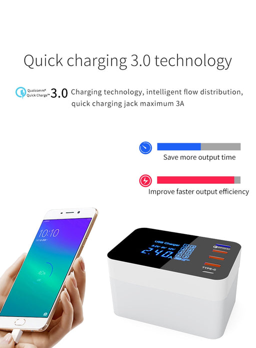 Desktop Qi Wireless Charger with USB and Quick Charge 3.0