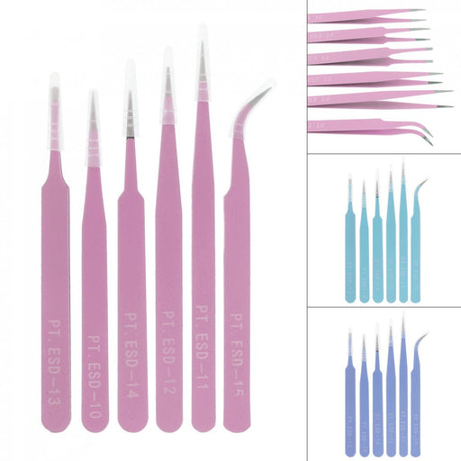 Insulated Stainless Steel Tweezers - Six Pack - Various Colors from PMD Way with free delivery worldwide