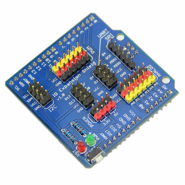Easily conect servos and more to your Arduino with the Sensor I/O Shield for Arduino from PMD Way - with free delivery, worldwide