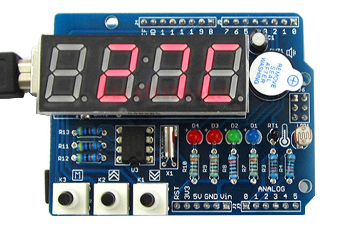 Great beginner Arduino shield with real-time clock, temperature and light sensors and more from PMD Way with free delivery, worldwide