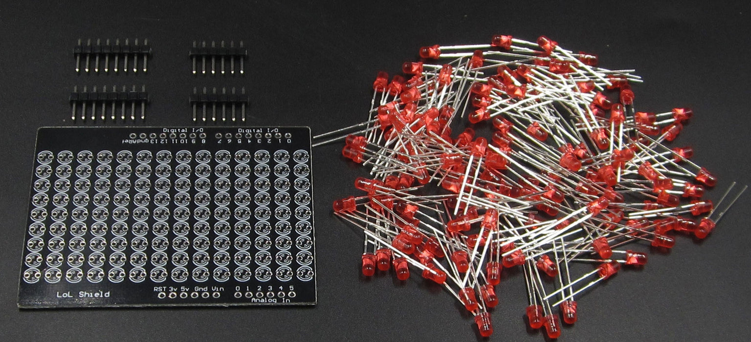 Create stunning LED effects with the LoL Red LED Matrix Shield Kit for Arduino from PMD Way with free delivery, worldwide