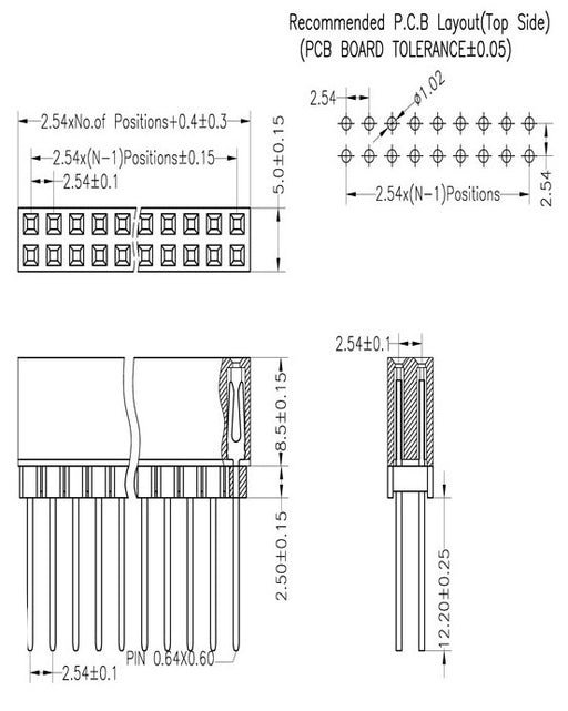 Dual Row Female Stacking Long Headers for Raspberry Pi and more from PMD Way with free delivery worldwide
