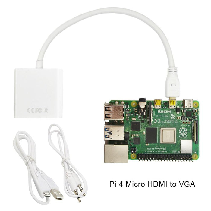 Use your Raspberry Pi 4 Model B with VGA monitors using the Micro HDMI to VGA Socket Adaptor from PMD Way with free delivery worldwide