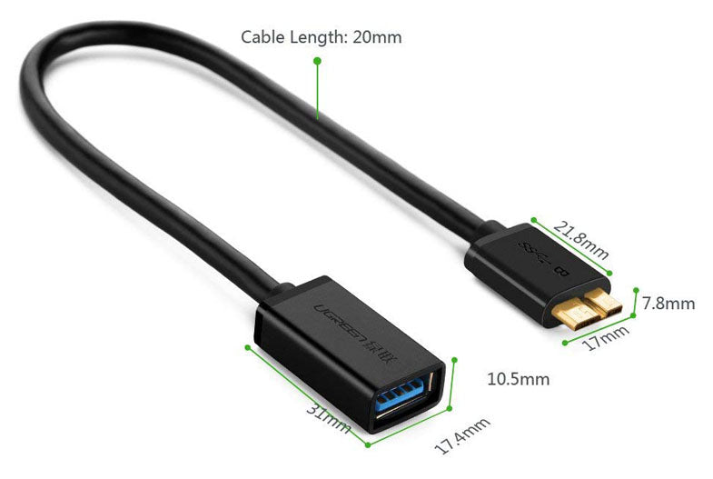 Quality micro USB 3 to USB 3 OTG Cables from PMD Way with free delivery worldwide