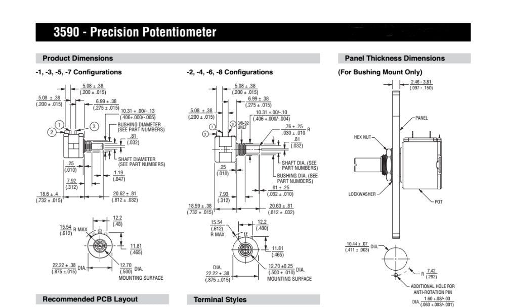 Precision Multiturn Potentiometers 3590S from PMD Way with free delivery worldwide