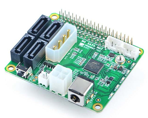 Add four SATA hard drives to your Raspberry Pi with the NanoPi M4 6Gbps SATA x 4 HAT from PMD Way with free delivery worldwide