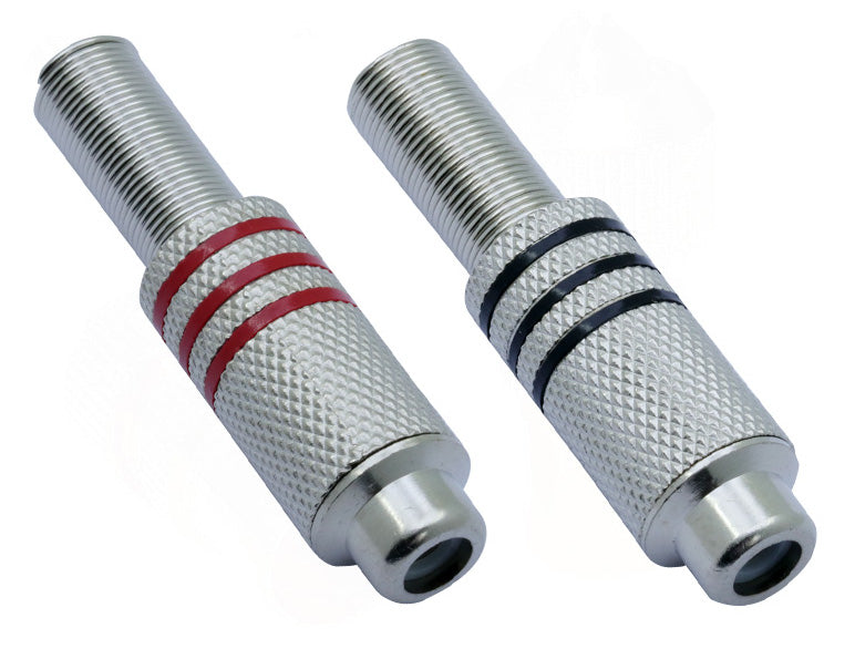 Nickel-Plated Metal Spring RCA Sockets - 10 Pack from PMD Way with free delivery worldwide