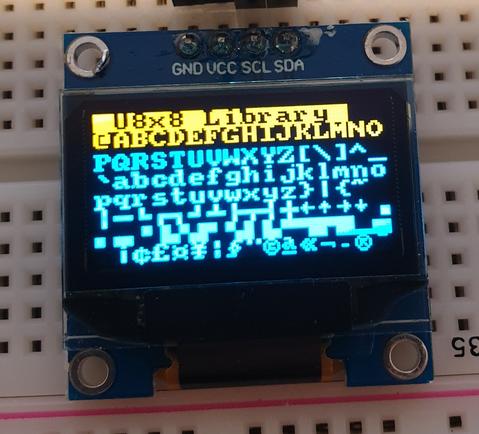 0.96" 128 x 64 Graphic OLED Displays - I2C or SPI - Various Colors