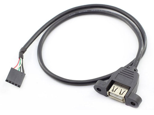 Panel Mount USB A Socket to Female Header Cables from PMD Way in packs of five with free delivery worldwide