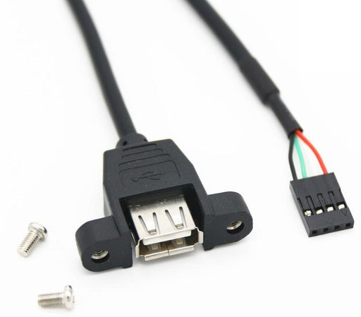 Panel Mount USB A Socket to Female Header Cables from PMD Way in packs of five with free delivery worldwide