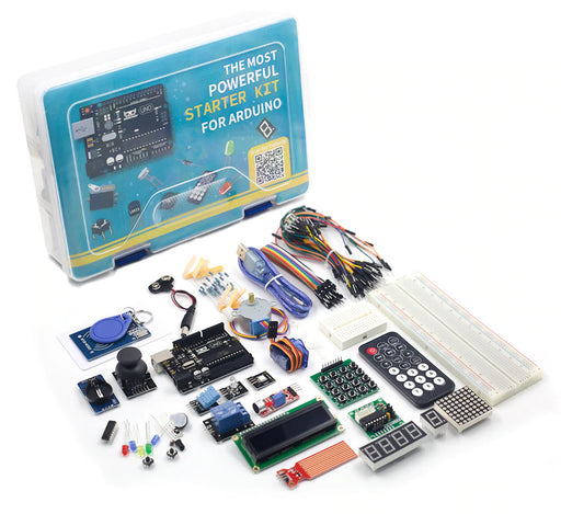 Anyone can learn about coding and electronics - without soldering - using the Powerful Beginners Starter Kit for Arduino from PMD Way, with free delivery worldwide