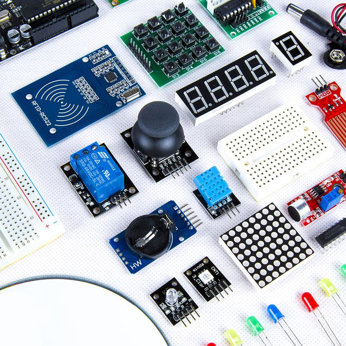 Anyone can learn about coding and electronics - without soldering - using the Powerful Beginners Starter Kit for Arduino from PMD Way, with free delivery worldwide