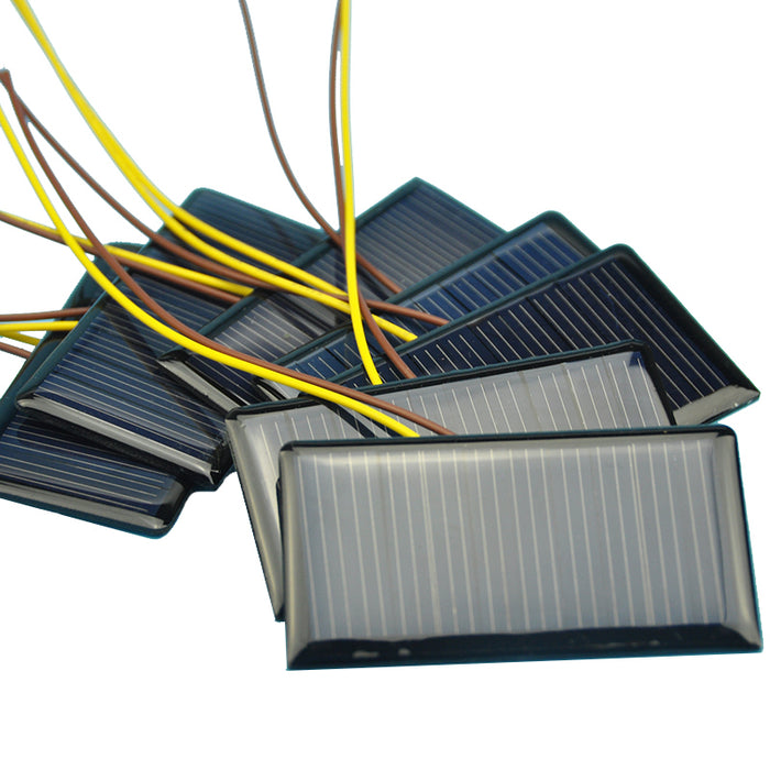 Prewired 5V 60mA Solar Panels in packs of ten from PMD Way with free delivery worldwide