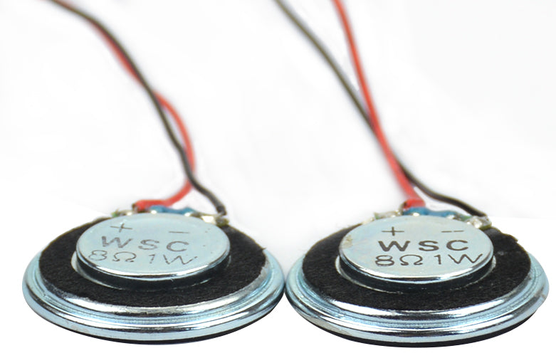 Prewired 28mm 8 Ohm 1 Watt Mini Speakers in packs of ten from PMD Way with free delivery worldwide