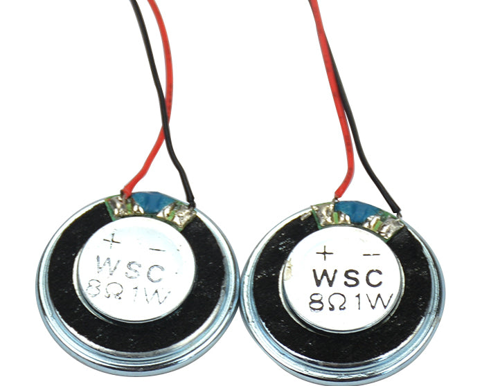 Prewired 28mm 8 Ohm 1 Watt Mini Speakers in packs of ten from PMD Way with free delivery worldwide