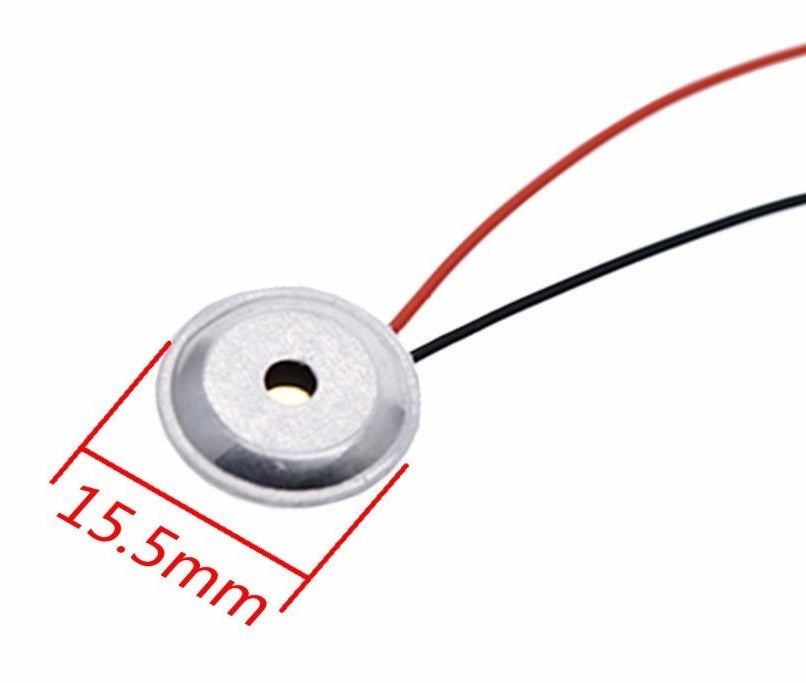 Prewired 15mm Piezo Ceramic Wafer Plate Piezo Buzzers in packs of ten from PMD Way with free delivery worldwide
