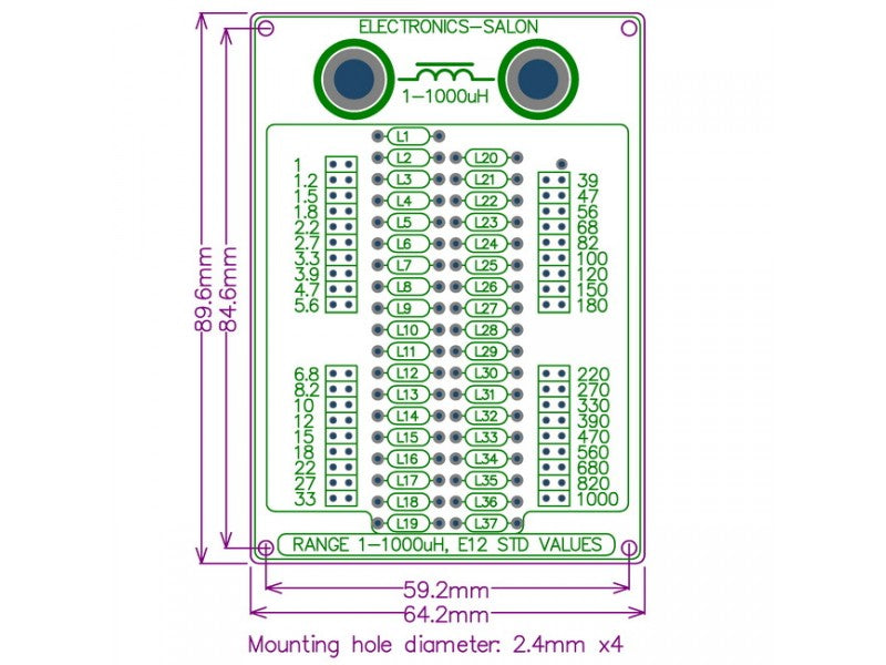 Programable Inductor Layout 1uH to 1000uH Programmable Inductor Board — PMD Way