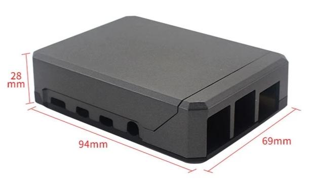 Aluminium Enclosure for Raspberry Pi 4B with Sliding Magnetic Top from PMD Way with free delivery worldwide