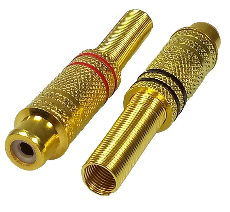 Gold-Plated Metal Spring RCA Sockets - 10 Pack from PMD Way with free delivery worldwide