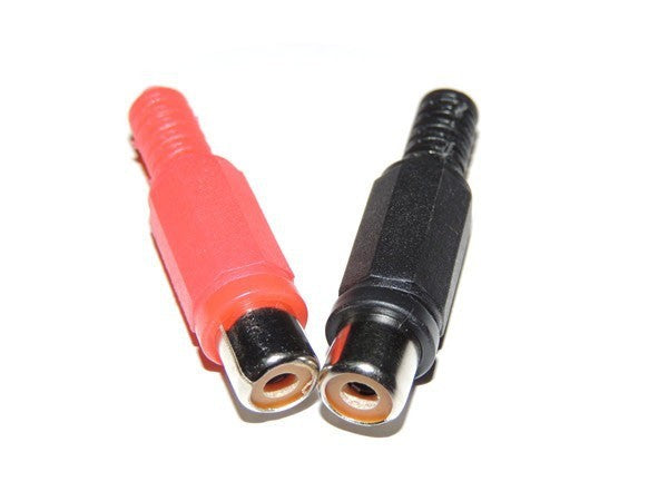 RCA Inline Sockets - Red and Black - 20 Pack from PMD Way with free delivery worldwide