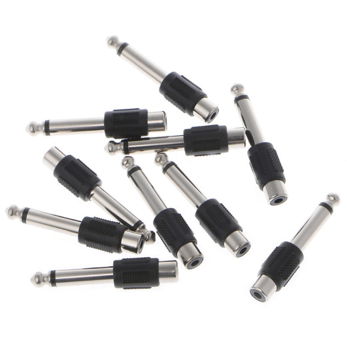 RCA Socket to 6.35mm Jack Plug Adaptor - 10 Pack from PMD Way with free delivery worldwide