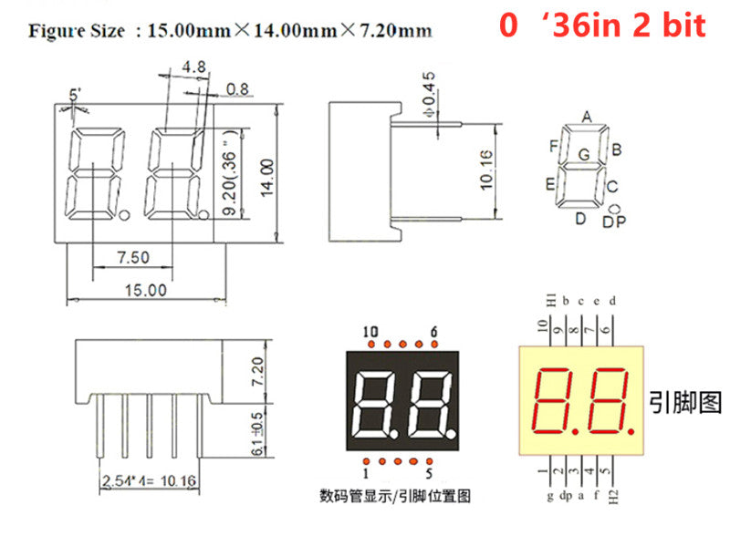 Red 7 Segment LED Display Modules - 5 Pack - Various Sizes