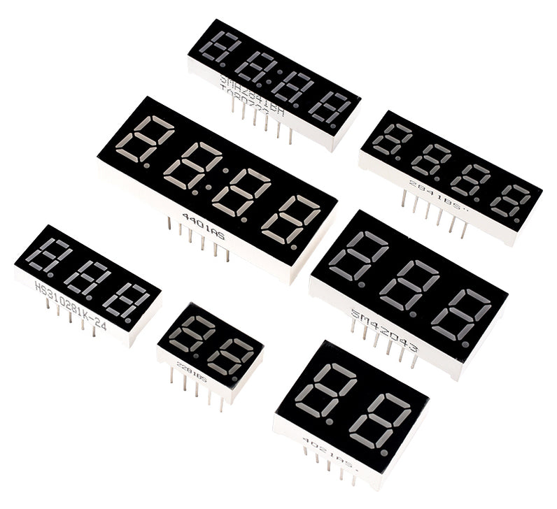 Red 7 Segment LED Display Modules - 5 Pack - Various Sizes — PMD Way