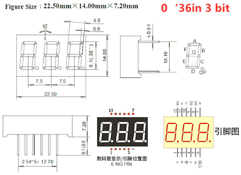 Red 7 Segment LED Display Modules - 5 Pack - Various Sizes