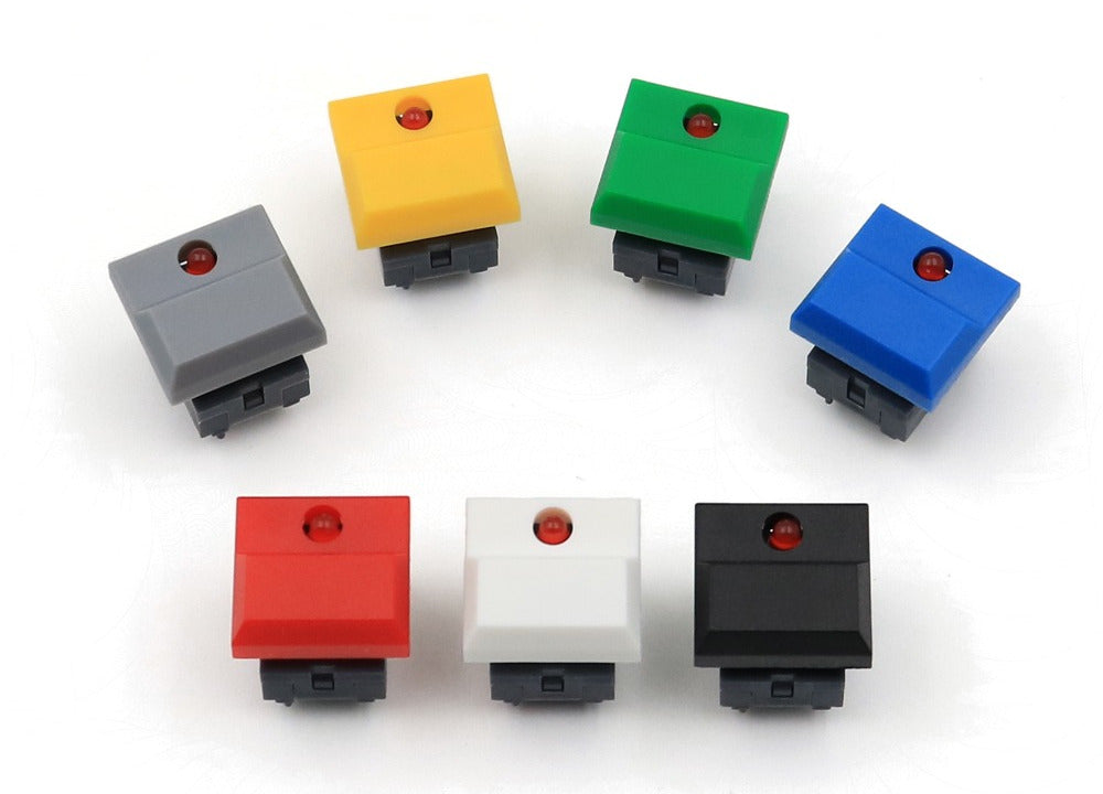 Red LED Large Tactile Buttons - 10 Pack — PMD Way