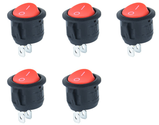 Round Rocker Switches - Red - 5 Pack from PMD Way with free delivery worldwide
