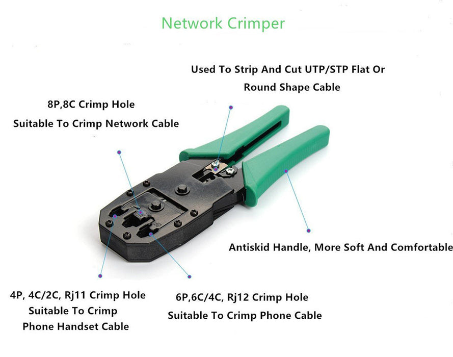 RJ45 Network Cable Lan Tester RJ45 RJ11 RJ12 CAT5 UTP LAN Cable Repair Tools