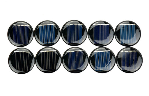 Round 2V solar panels in packs of ten from PMD Way with free delivery worldwide