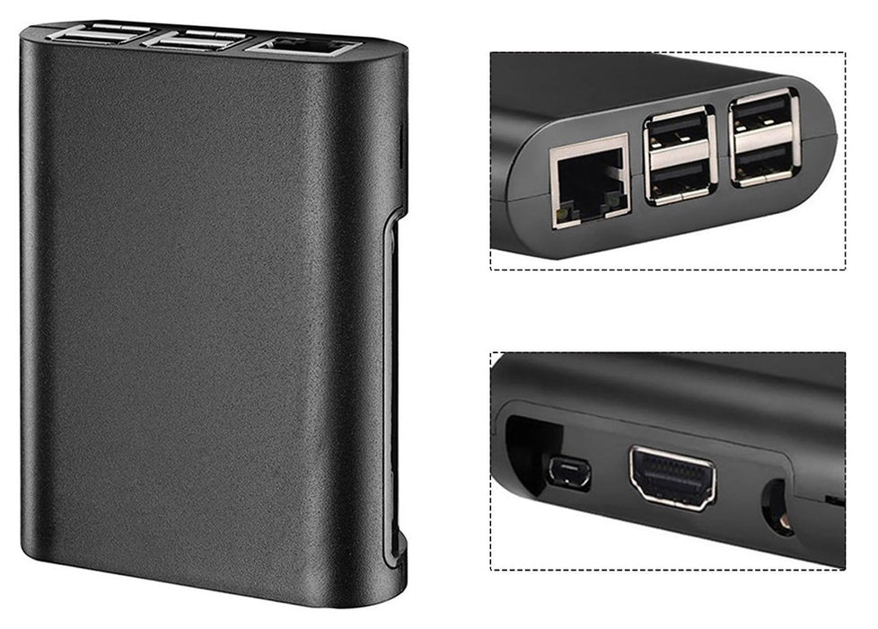 Rounded Black Plastic Rapsberry Pi 3/2 Enclosure from PMD Way with free delivery worldwide