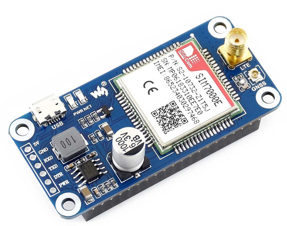 SIM7000 NB-IoT/eMTC/EDGE/GPRS/GNSS HAT for Raspberry Pi — PMD Way