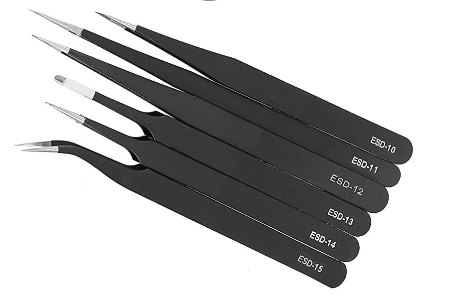 Six Piece Anti-Static Tweezer Set from PMD Way with free delivery worldwide