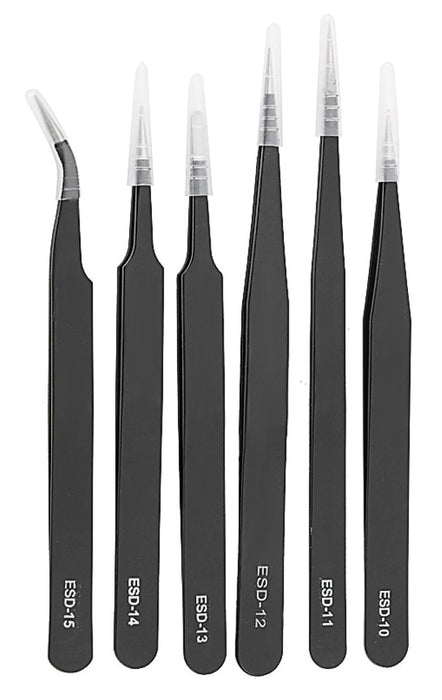 Six Piece Anti-Static Tweezer Set from PMD Way with free delivery worldwide