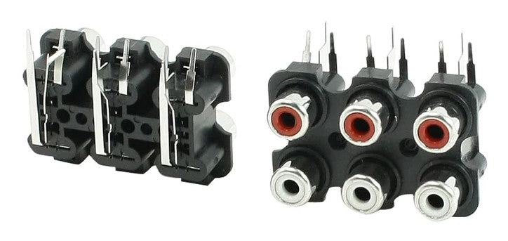 PCB Mount Six RCA Socket Modules - Twin Pack from PMD Way with free delivery worldwide