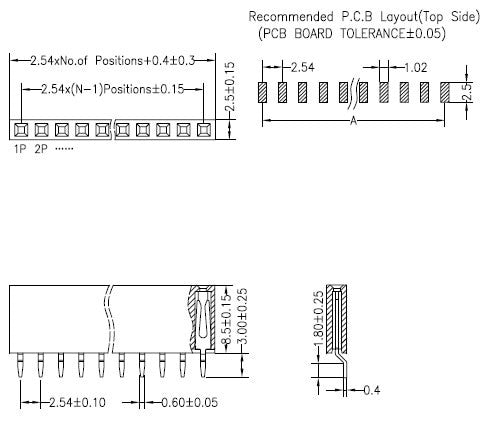 Single Row SMT SMD Right Angle Female Header Socket — PMD Way