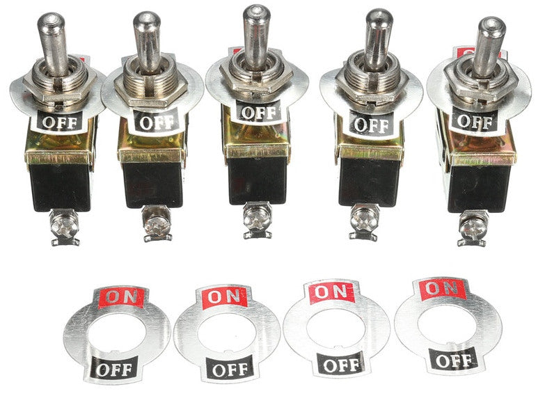 Heavy Duty 15A 250V SPST Toggle Switches in packs of five from PMD Way with free delivery worldwide