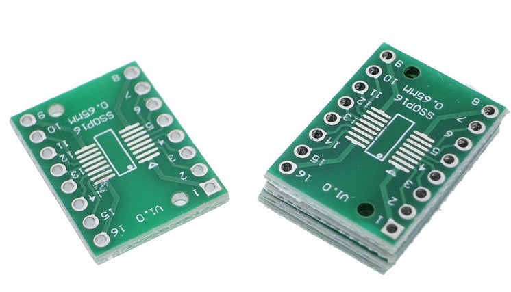 SOP16 TSSOP16 to DIP Adaptor PCBs in packs of ten from PMD Way with free delivery worldwide