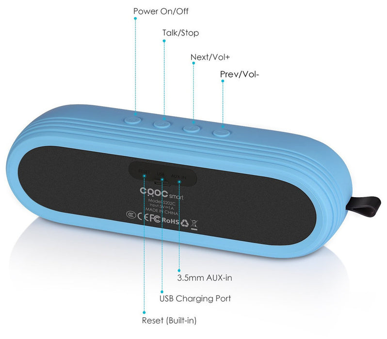 Enjoy quality music and take phone calls with the Stereo Waterproof Bluetooth Speaker from PMD Way with free delivery worldwide
